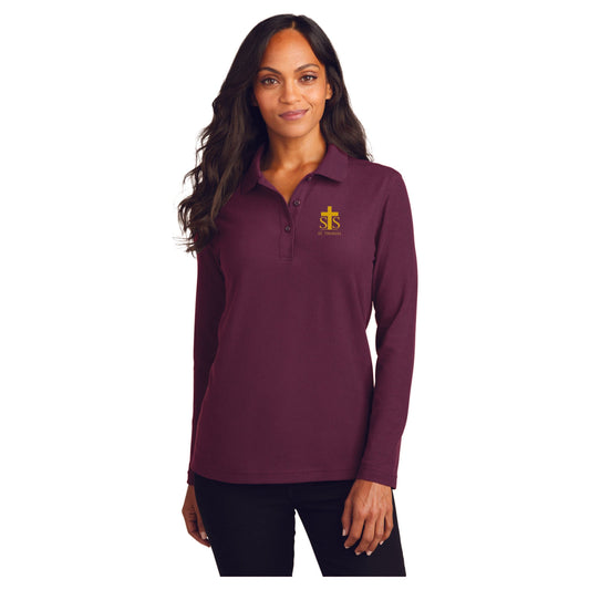 L500LS Port Authority® Ladies Silk Touch™ Long Sleeve Polo