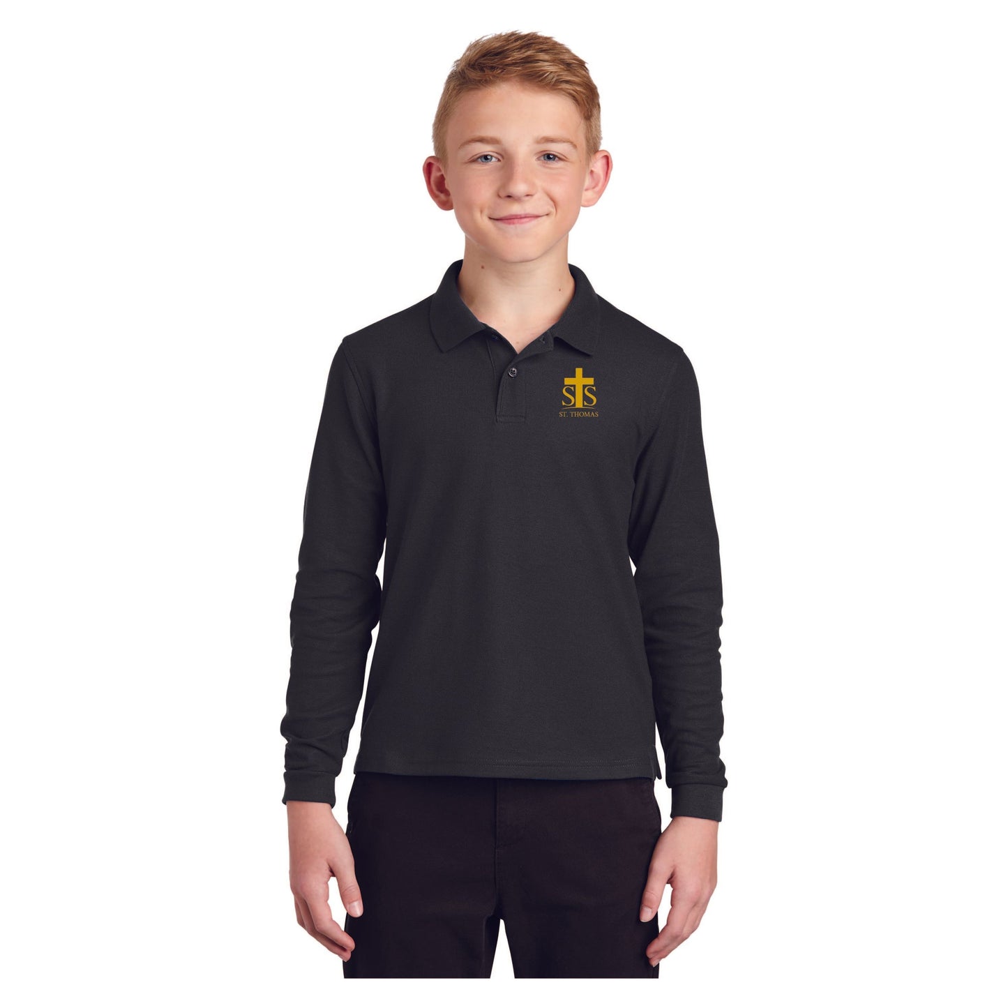 Y500LS Port Authority® Youth Silk Touch™ Long Sleeve Polo