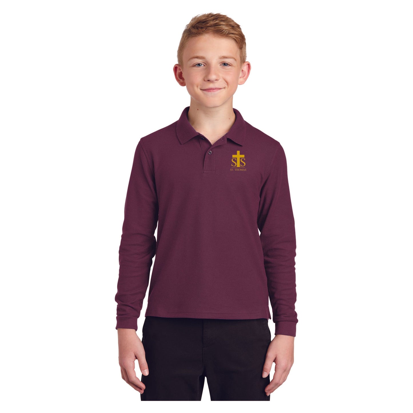 Y500LS Port Authority® Youth Silk Touch™ Long Sleeve Polo